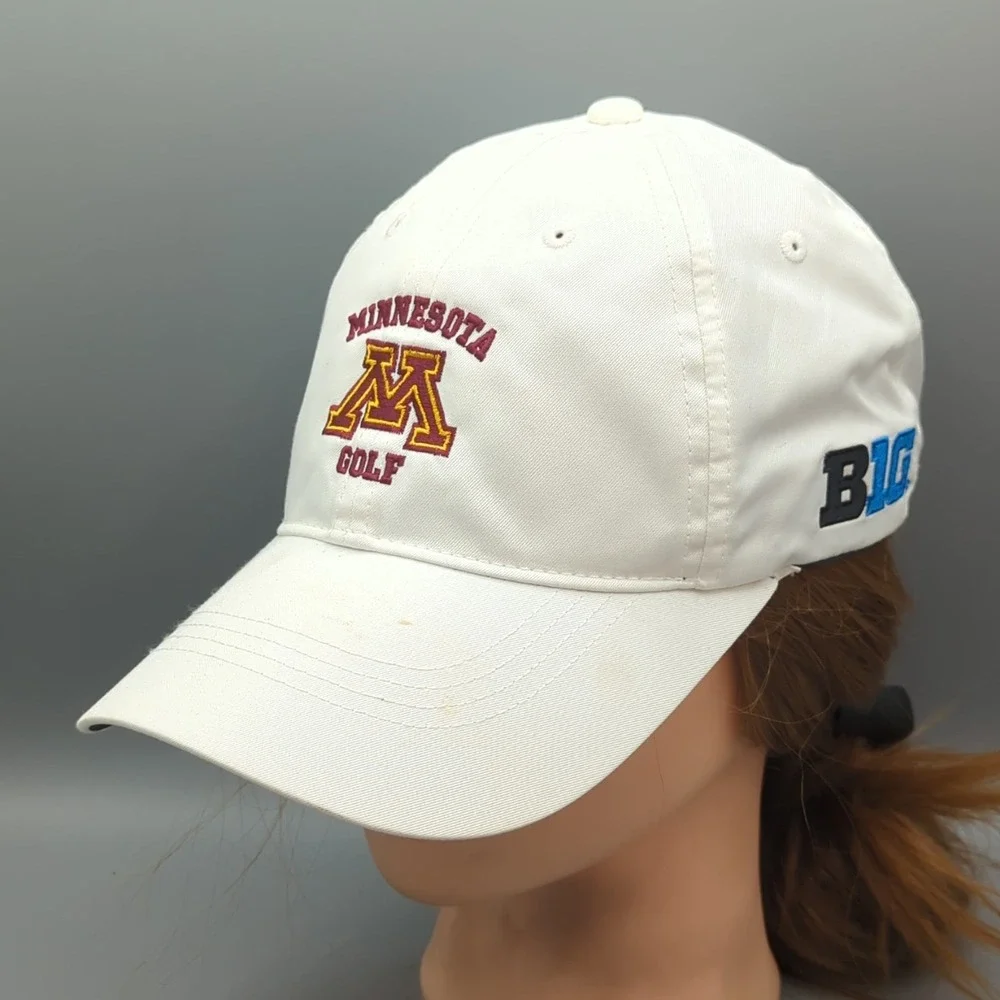 Minnesota Golden Gophers Golf B1G Hat Cap Nike OSFM White Strapback